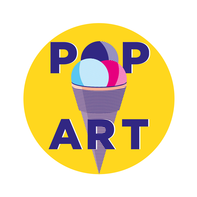 Création d'un visuel "cornet de glaces" pour l'expo Pop Art 