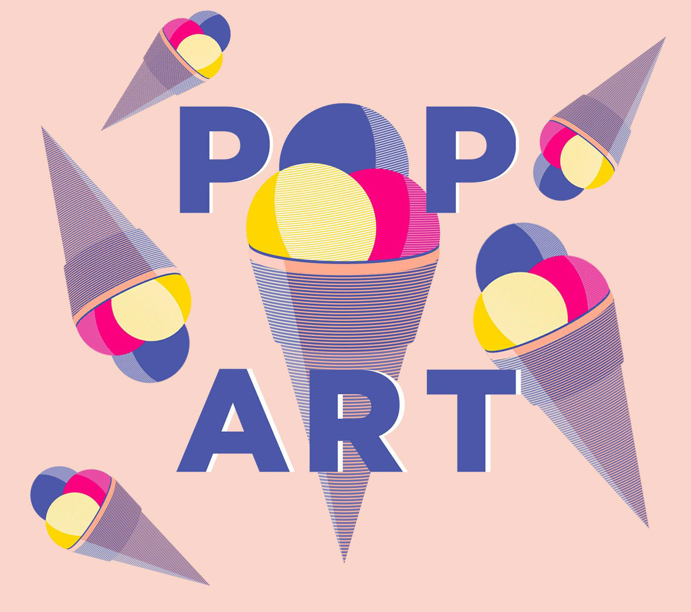 Création d'un motif "glace" Pop Art pour de la papeterie